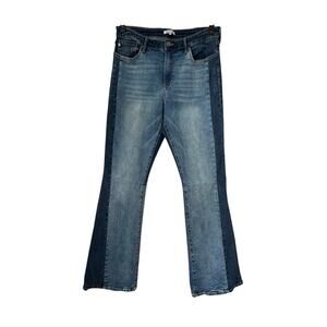Dear John Panorama Rosa Two Tone‎ Flare Jeans Women's Size 31 High Rise Bohemian